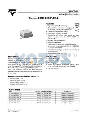 VLMW41R1T1-5K8L-18 datasheet - Standard SMD LED PLCC-2