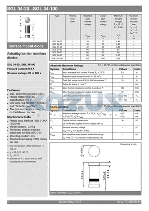 SGL34-40 datasheet - Schottky barrier rectifiers diodes