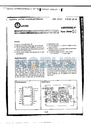 UM9559E datasheet - TONE DIALER