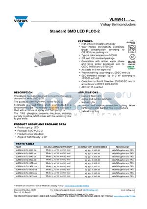 VLMW41S1T2-LKML-18 datasheet - Standard SMD LED PLCC-2