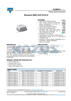 VLMW41S1T2-OKPL-08 datasheet - Standard SMD LED PLCC-2