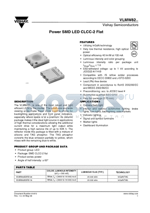 VLMW82EBFB-08 datasheet - Power SMD LED CLCC-2 Flat