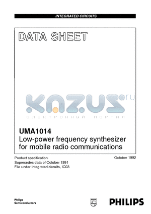 UMA1014T datasheet - Low-power frequency synthesizer for mobile radio communications