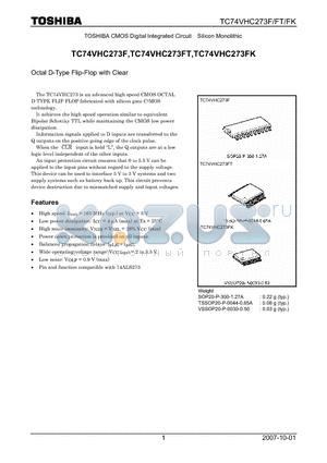 TC74VHC273FK datasheet - Octal D-Type Flip-Flop with Clear