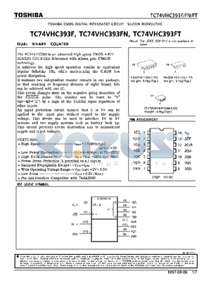 TC74VHC393FT datasheet - DUAL BINARY COUNTER