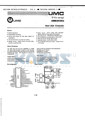 UMB3C001 datasheet - Hard disk controller