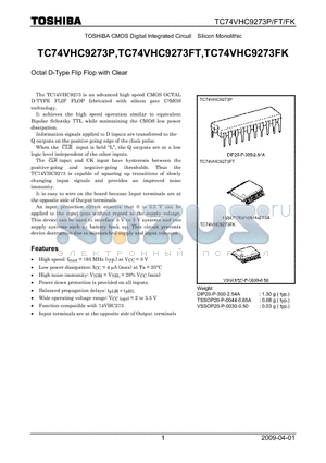 TC74VHC9273FT datasheet - CMOS Digital Integrated Circuit Silicon Monolithic