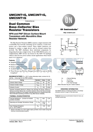 UMC3NT1G datasheet - Dual Common Base-Collector Bias Resistor Transistors