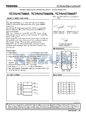 TC74VHCT08AF datasheet - QUAD 2-INPUT AND GATE