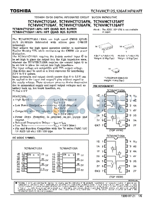 TC74VHCT125AF datasheet - QUAD BUS BUFFER