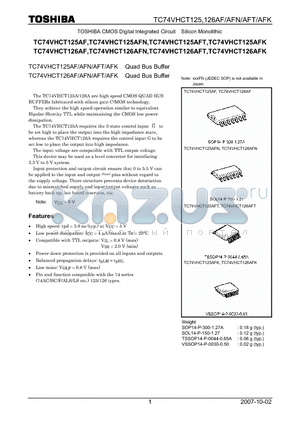 TC74VHCT126AFK datasheet - Quad Bus Buffer