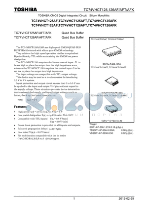 TC74VHCT126AFK_12 datasheet - Quad Bus Buffer