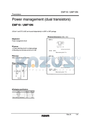 UMF19N datasheet - Power management (dual transistors)