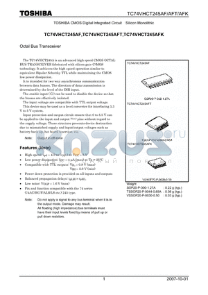 TC74VHCT245AF_07 datasheet - Octal Bus Transceiver