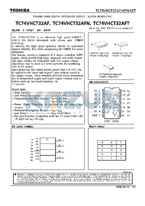 TC74VHCT32AF datasheet - QUAD 2-INPUT OR GATE