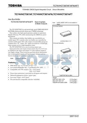 TC74VHCT367AFN datasheet - Hex Bus Buffer