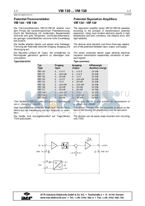 VM130 datasheet - Potentia l Sepa ra tionAm plifiers