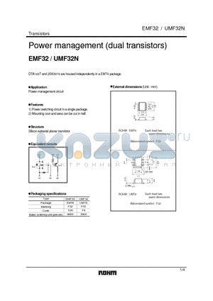 UMF32N datasheet - Power management (dual transistors)