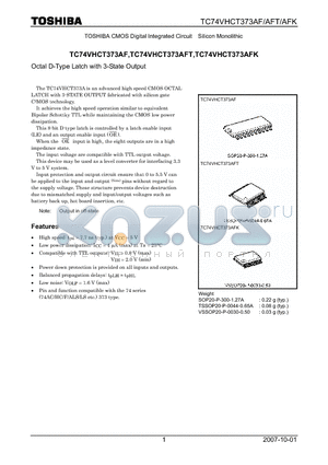 TC74VHCT373AF_07 datasheet - Octal D-Type Latch with 3-State Output