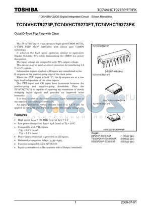 TC74VHCT9273FT datasheet - CMOS Digital Integrated Circuit Silicon Monolithic