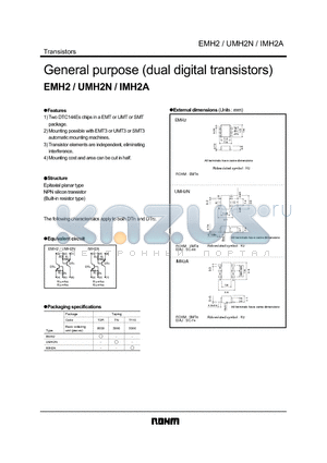 UMH2N datasheet - General purpose (dual digital transistors)