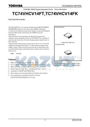 TC74VHCV14FK datasheet - Hex Schmitt Inverter