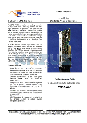 VM8DAC-8 datasheet - Low Noise Digital to Analog Converter