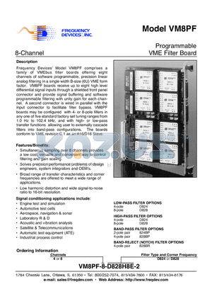 VM8PF-8-D828H8E-2 datasheet - Programmable VME Filter Board