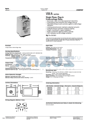 VMA datasheet - Single Phase, Plug-in