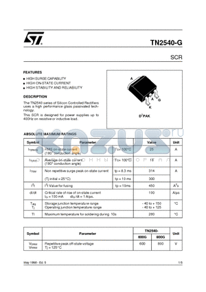 TN2540-800G datasheet - SCR