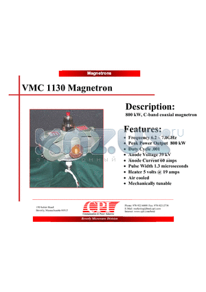 VMC1130 datasheet - Magnetron