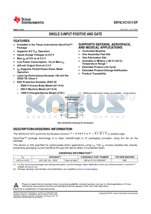 SN74LVC1G11MDCKREP datasheet - SINGLE 3-INPUT POSITIVE AND GATE