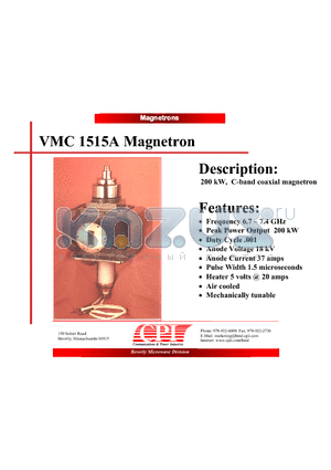 VMC1515A datasheet - Magnetron