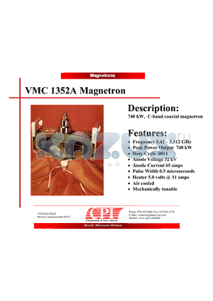 VMC1352A datasheet - Magnetron