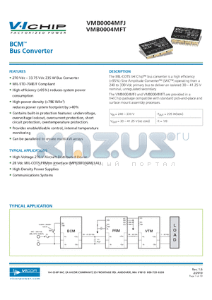 VMB0004MFT datasheet - BCM Bus Converter