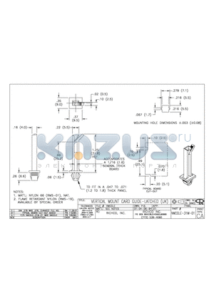 VMCGLE-31M-01 datasheet - VERTICAL MOUNT CARD GUIDE-LATCHED (UK)