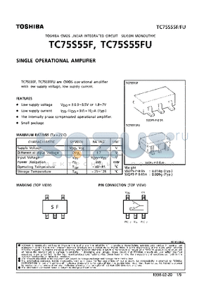 TC75S55F datasheet - SINGLE OPERATIONAL AMPLIFIER