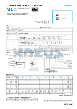 UML1A100MDD datasheet - ALUMINUM ELECTROLYTIC CAPACITORS