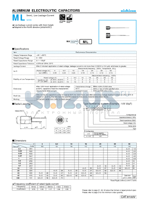 UML1V101MDD datasheet - ALUMINUM ELECTROLYTIC CAPACITORS