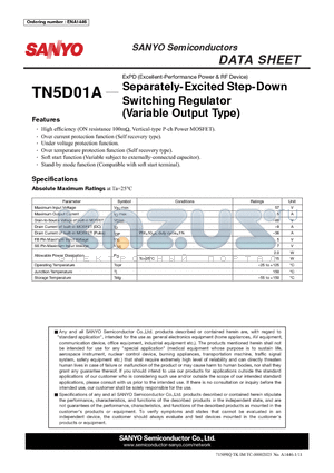 TN5D01A datasheet - Separately-Excited Step-Down Switching Regulator