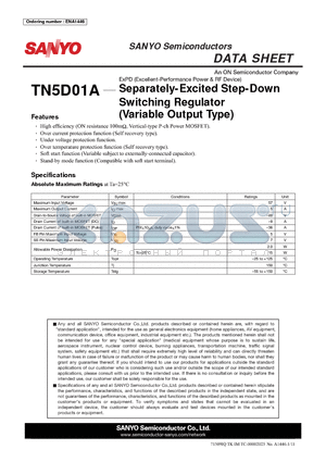 TN5D01A datasheet - Separately-Excited Step-Down Switching Regulator (Variable Output Type)
