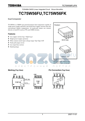 TC75W56FK datasheet - Dual Comparator