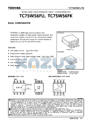 TC75W56FU datasheet - DUAL COMPARATOR