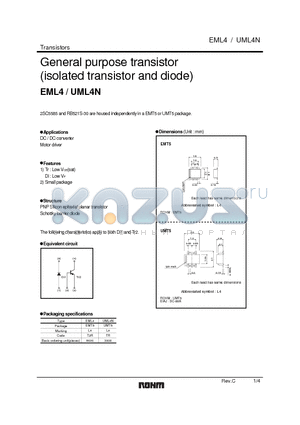 UML4N_1 datasheet - General purpose transistor (isolated transistor and diode)