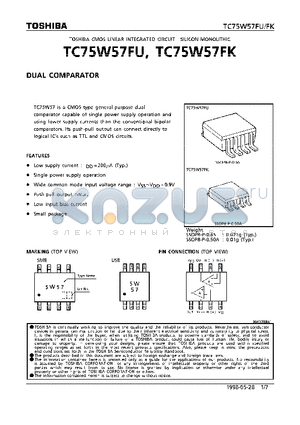 TC75W57FU datasheet - DUAL COMPARATOR