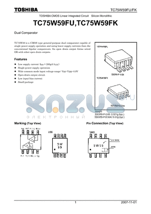 TC75W59FU datasheet - Dual Comparator