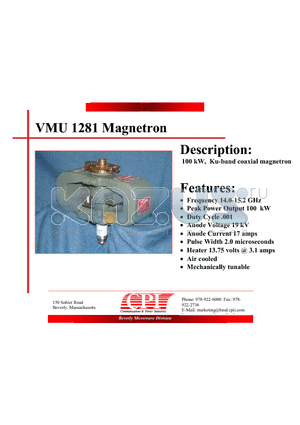 VMU1281 datasheet - Magnetron
