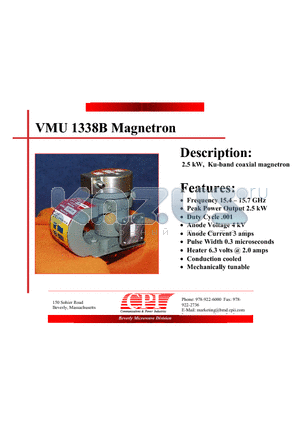 VMU1338B datasheet - Magnetron