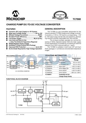 TC7660EOA datasheet - CHARGE PUMP DC-TO-DC VOLTAGE CONVERTER