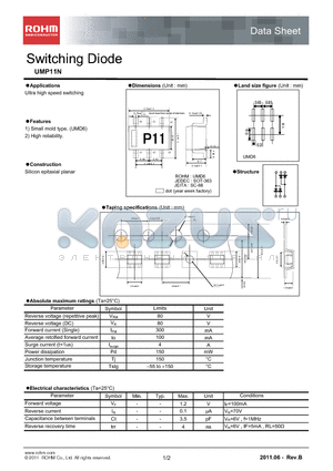 UMP11N_11 datasheet - Switching Diode